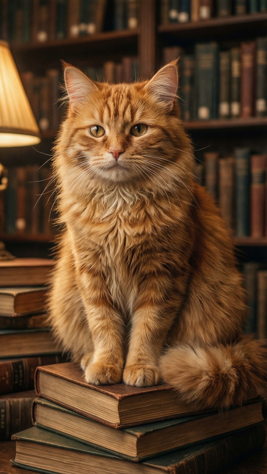 Bibliothekskatze Wallpaper
