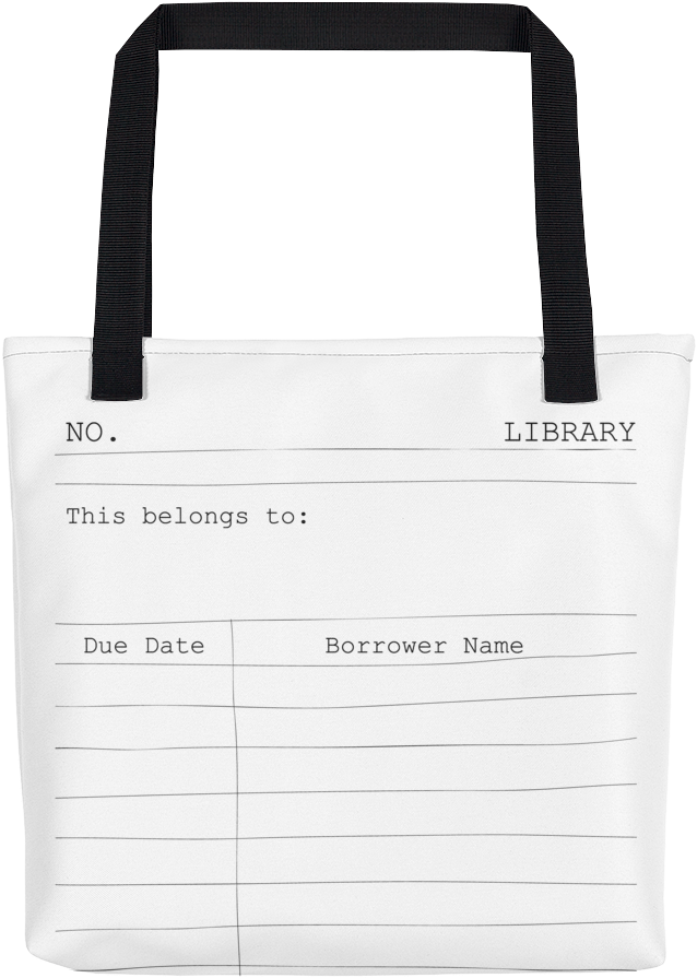 Library Checkout Tote Bag PNG