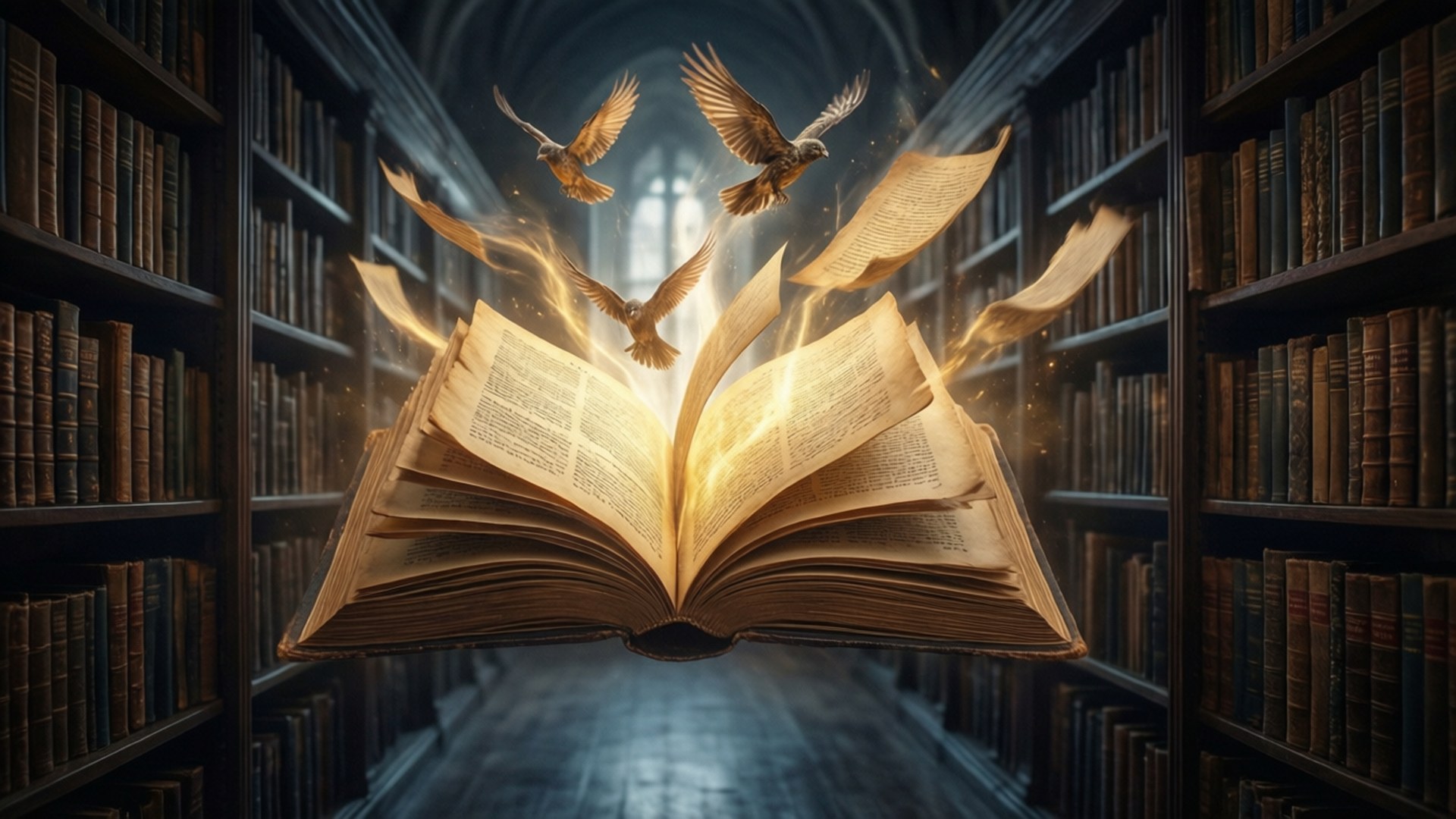Bibliotek Grimoire Magi Bakgrundsbilder