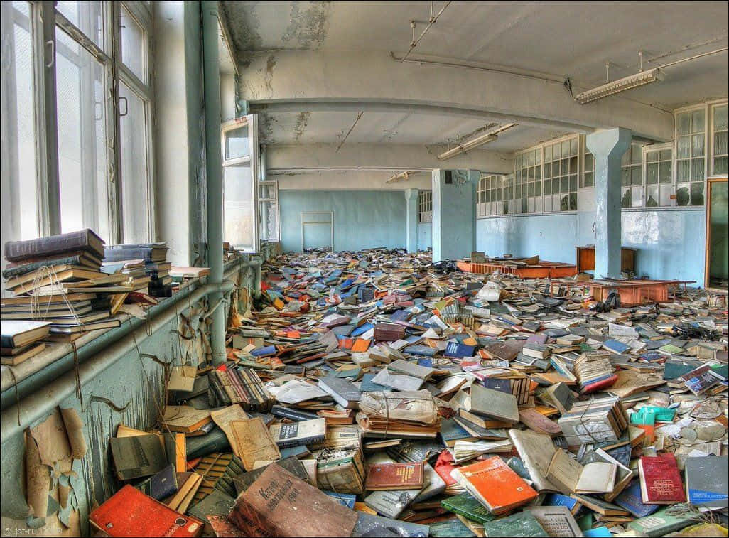 Dump Of Books From A Library Picture