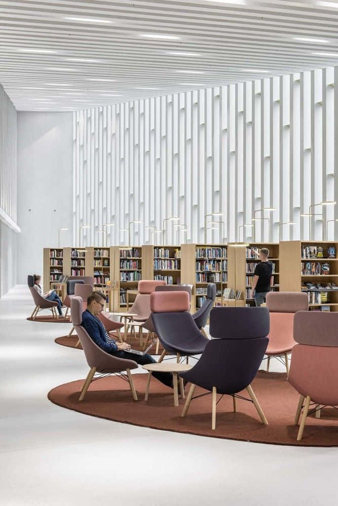 Library Interior Perspective Picture