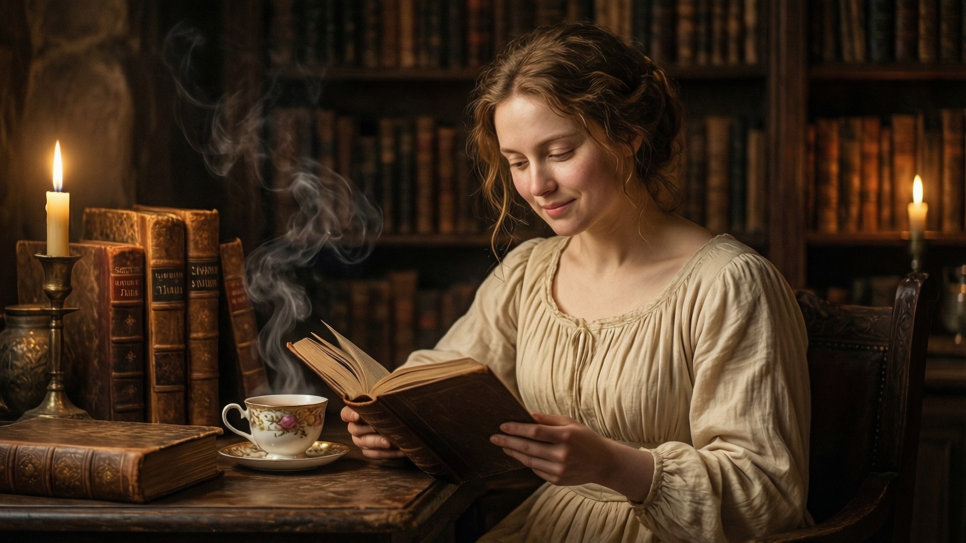 Lecture à la Bibliothèque Ada Fonds d'écran