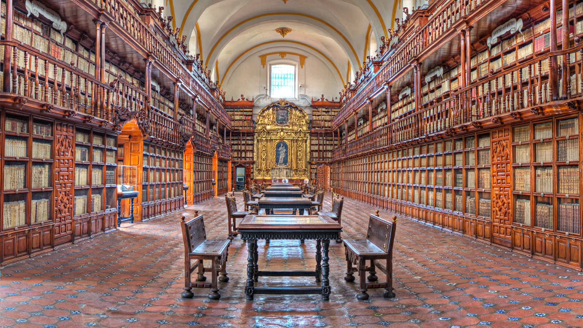 A Large Library With Many Books