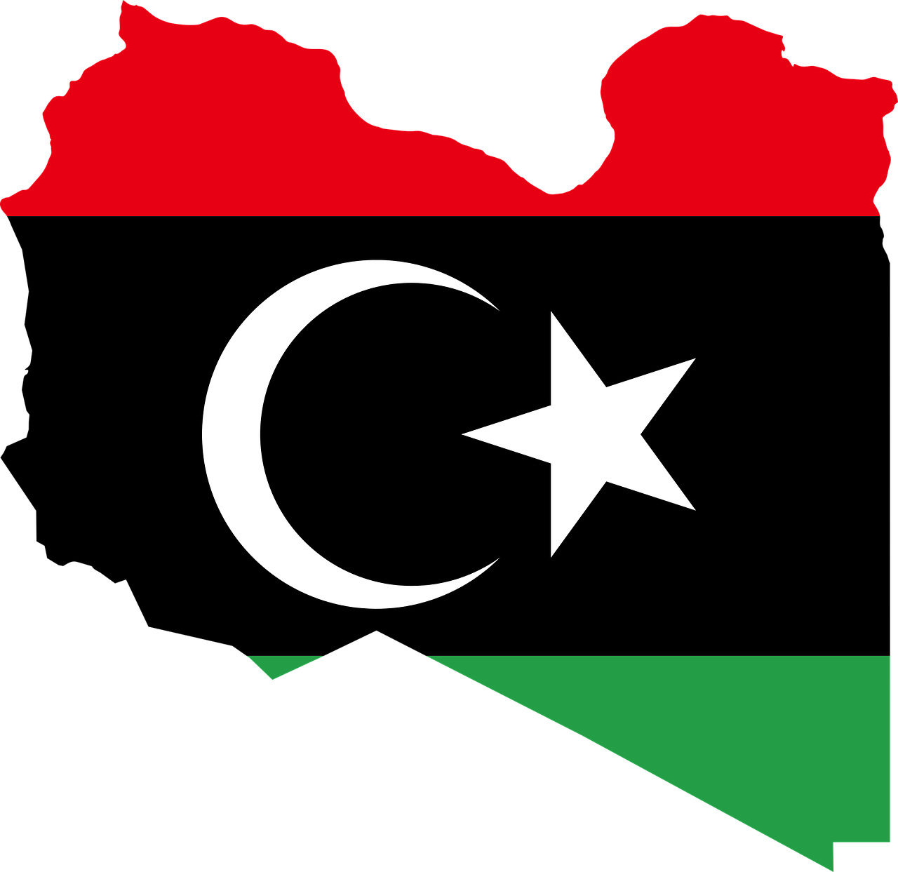 Libya Flag Map Graphic PNG