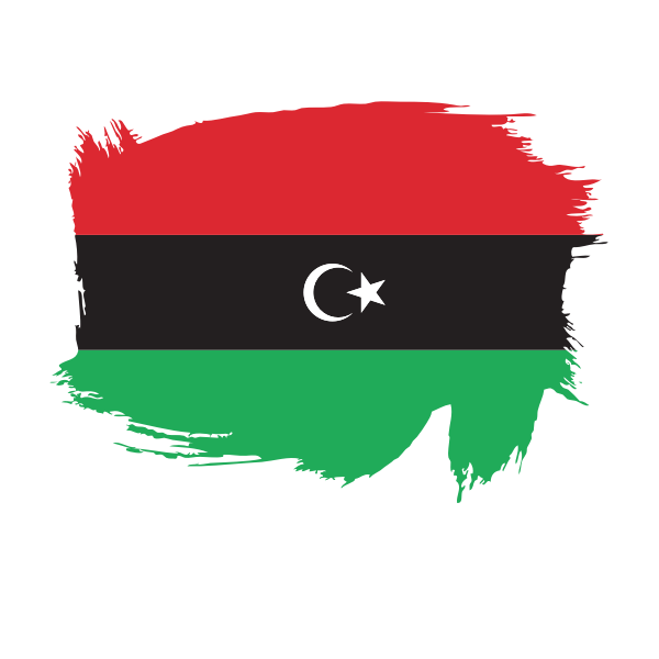 Libyan Flag Brush Stroke PNG