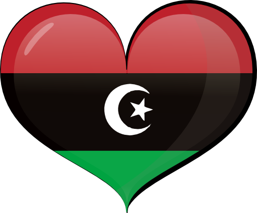 Libyan Flag Heart Shaped Graphic PNG