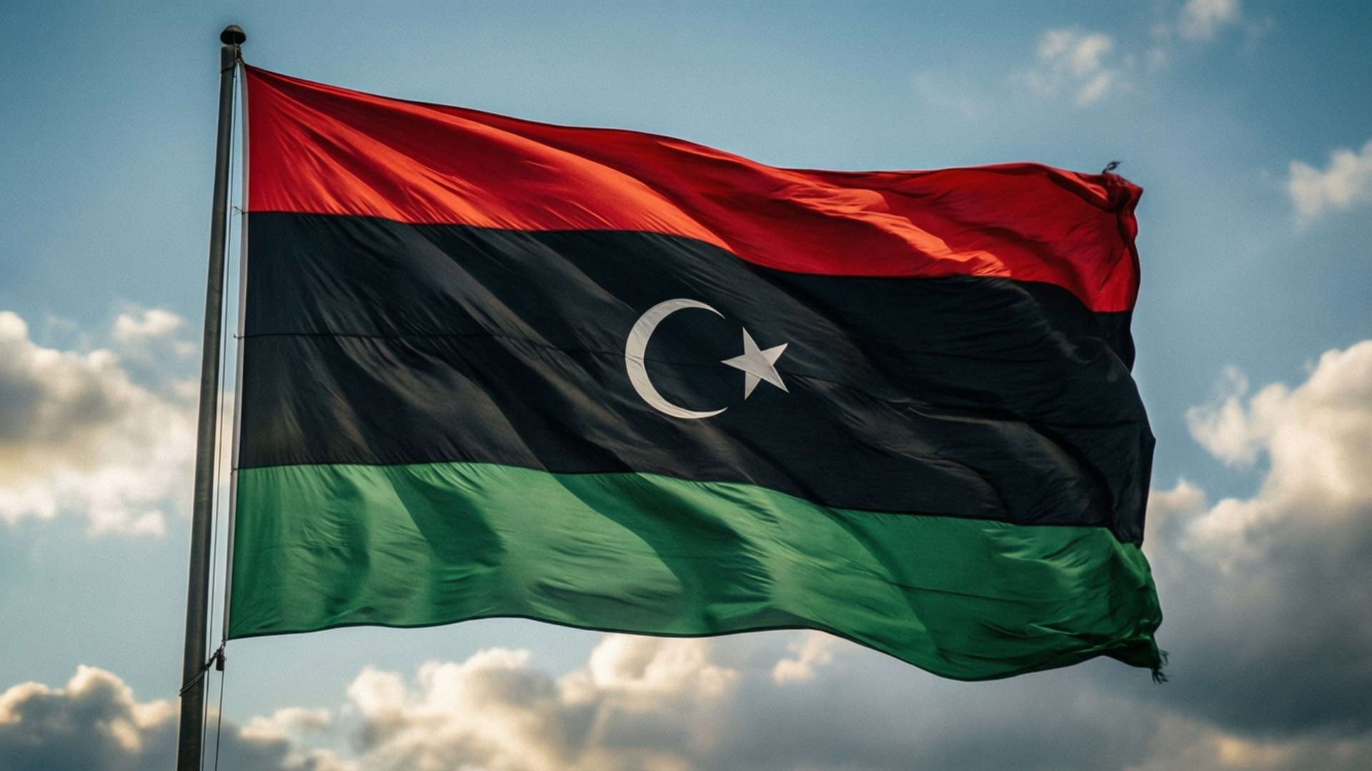 Libysk Flagga Våg Bakgrundsbilder
