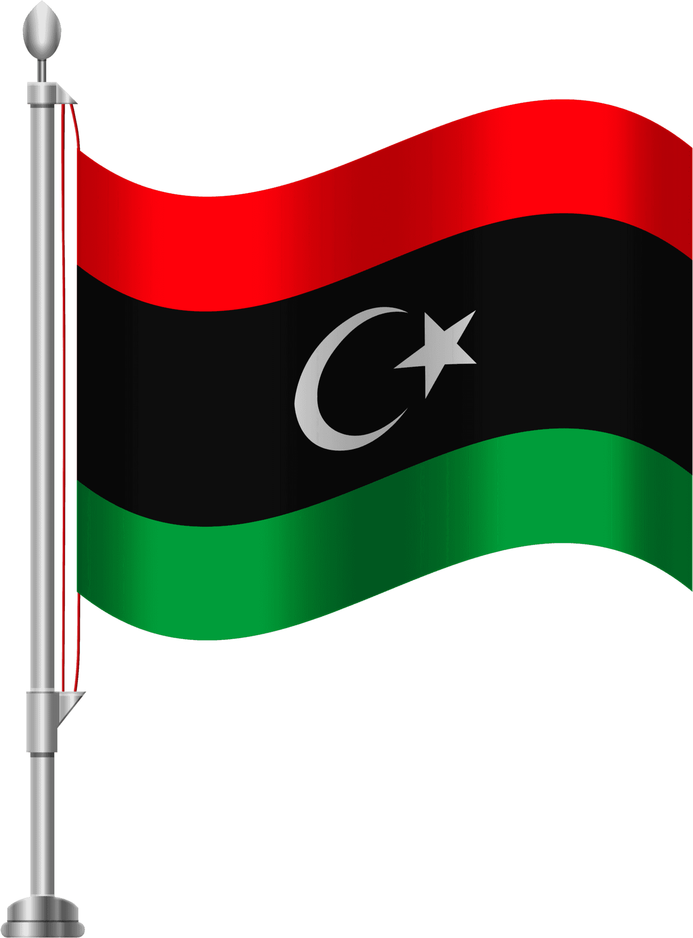Libyan Flag Waving PNG