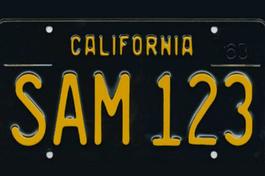 Californiasam 123 Targa Di Immatricolazione
