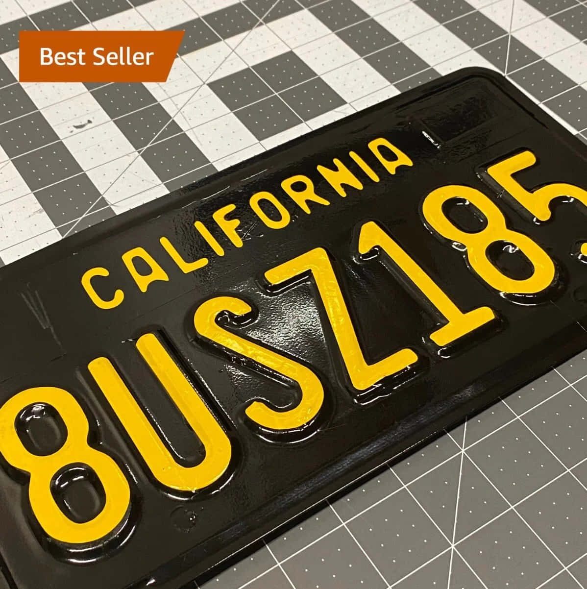 Yellow Black California License Plate