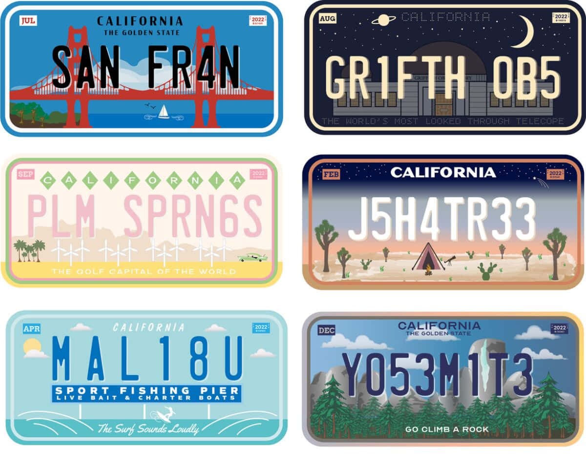 Cool California Design License Plate