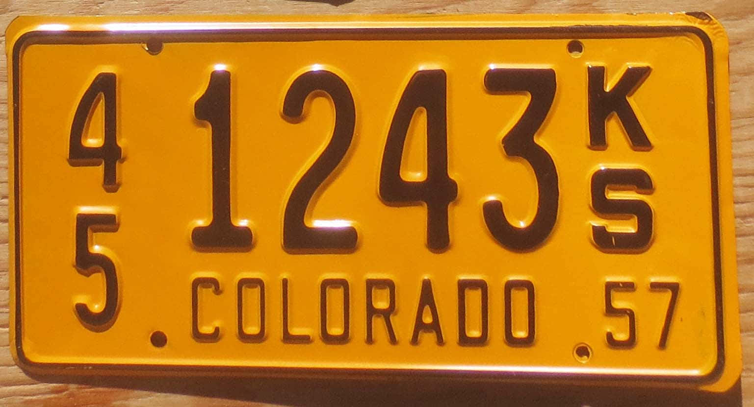 Old Colorado Yellow License Plate