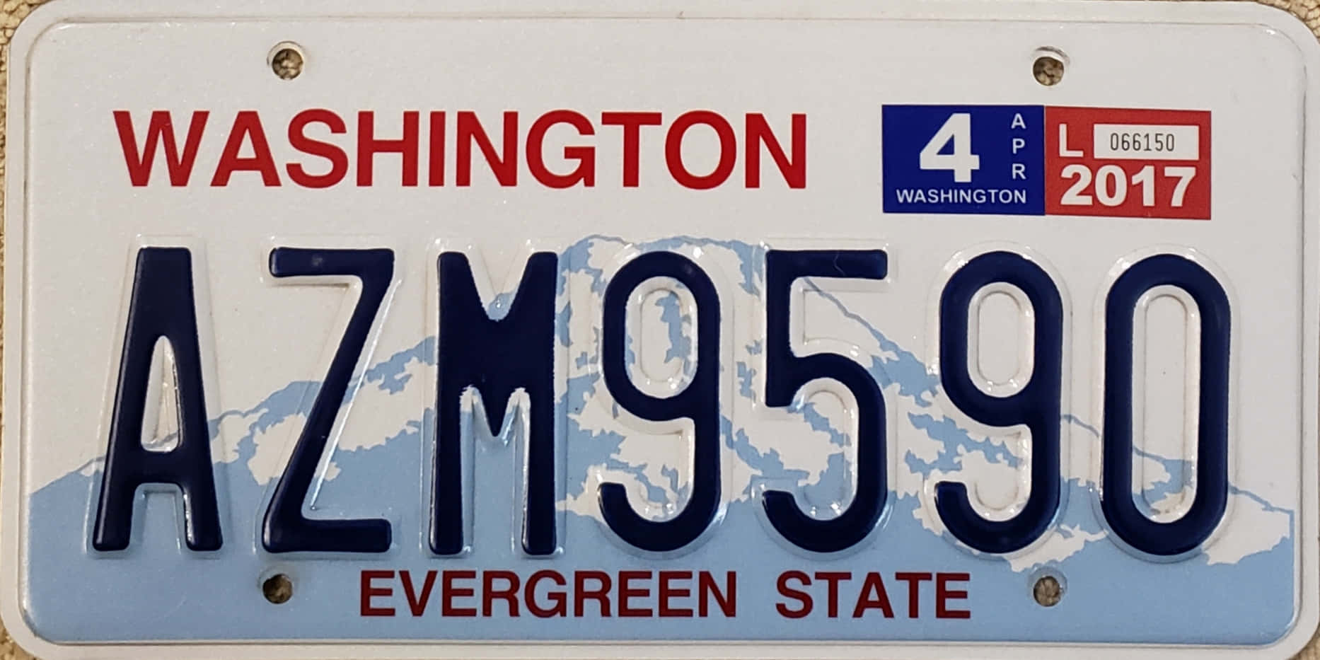 Placade Licencia Del Estado De Washington En Color Blanco