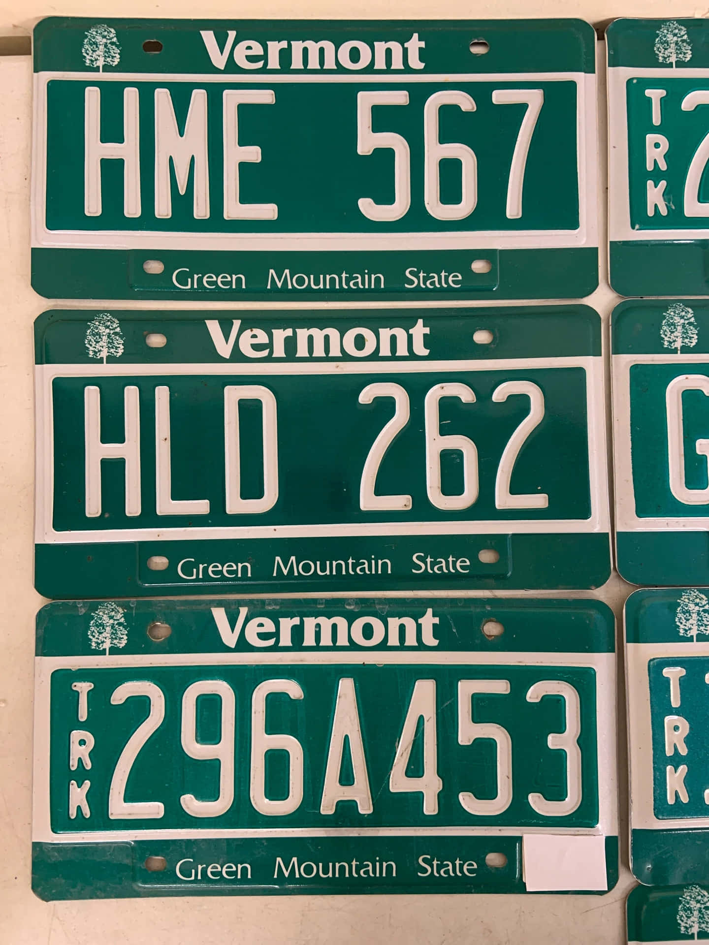 Green Vermont Random License Plate