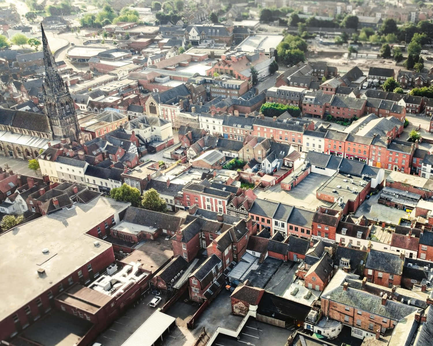 Lichfield Cityscape Aerial View Wallpaper