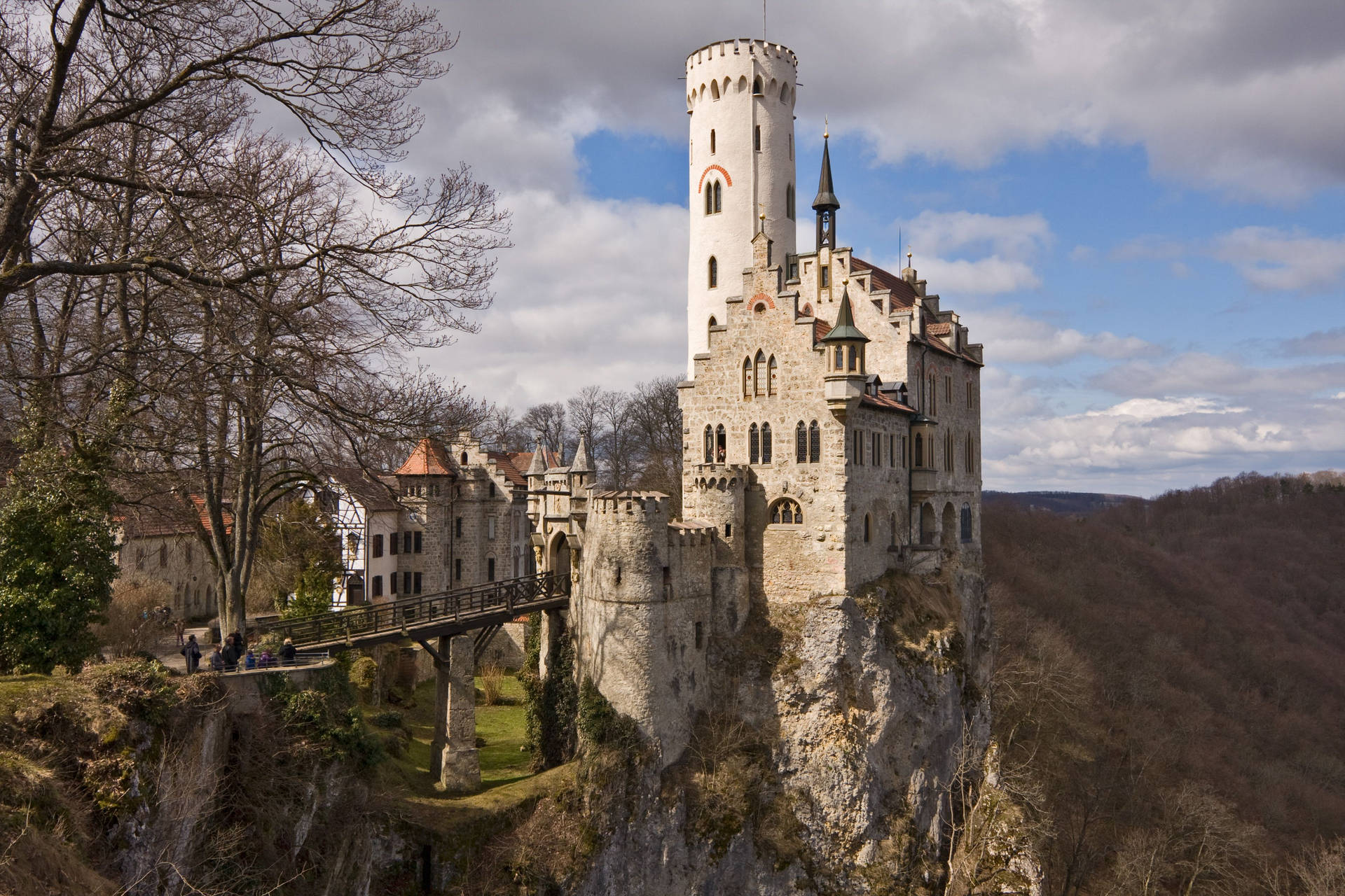 Castello Di Lichtenstein In Caduta Sfondo