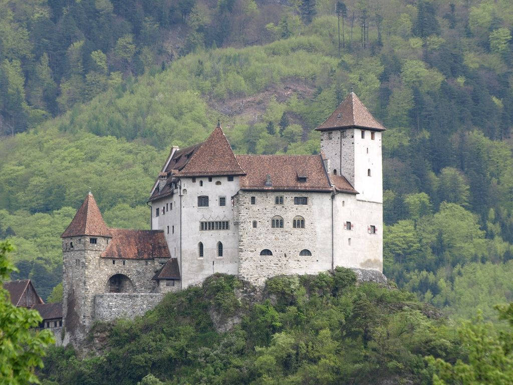 Liechtenstein Burg Gutenberg Detaljer Tapet Wallpaper