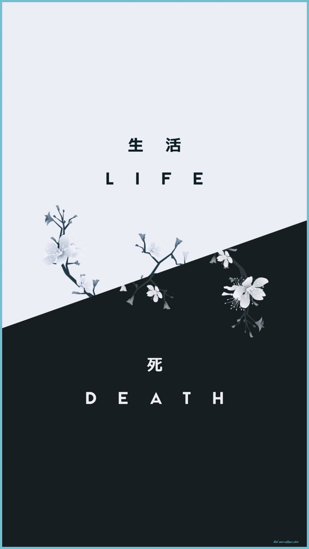 Liv Og Død Anime Sort Og Hvid iPhone Wallet Wallpaper