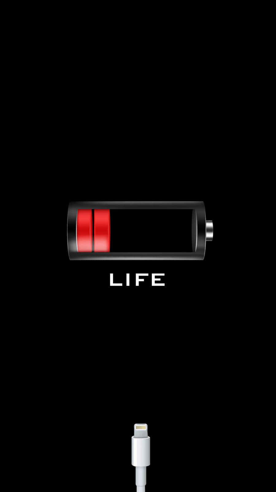 Life Battery With Two Bars Wallpaper