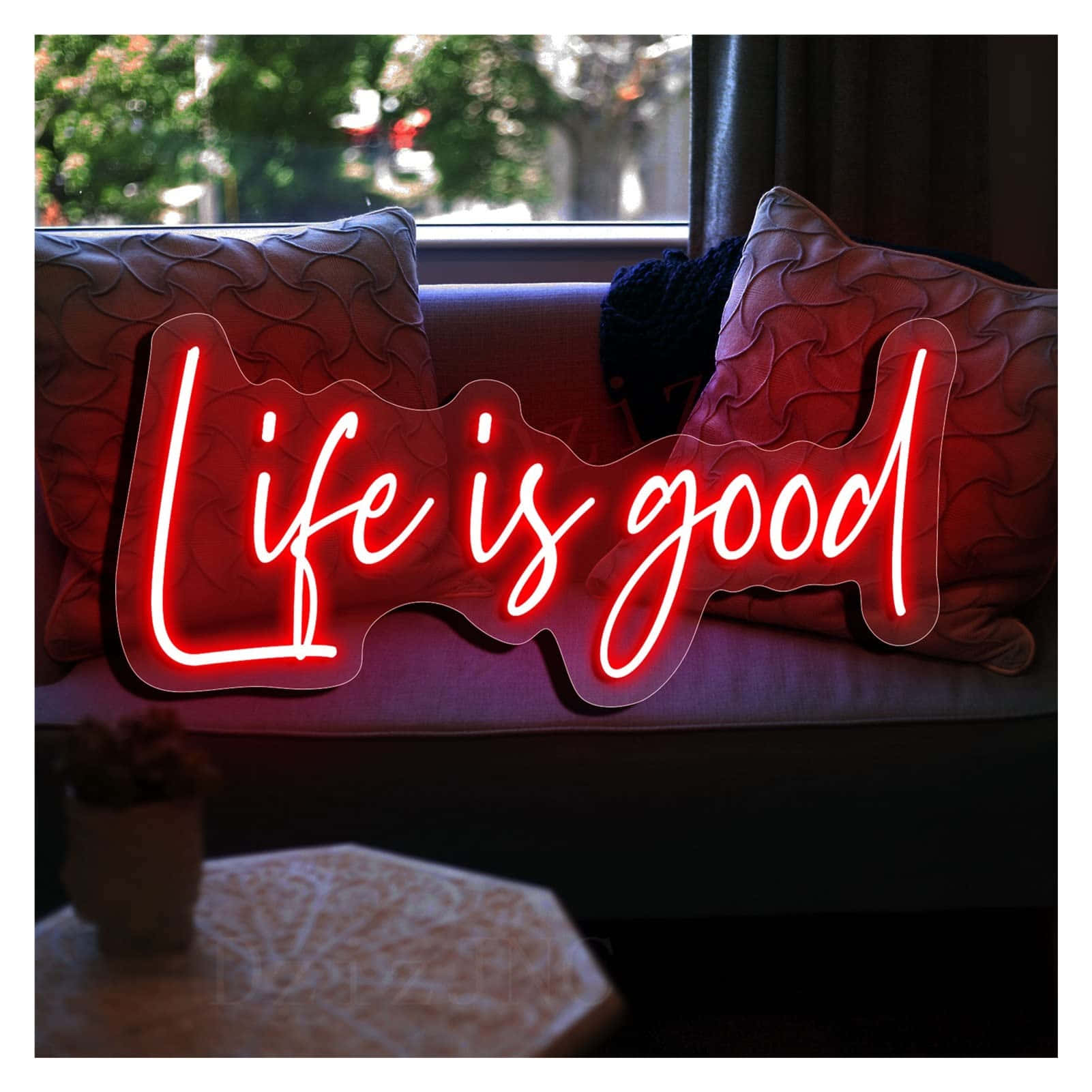 Life Is Good In Red Neon Wallpaper
