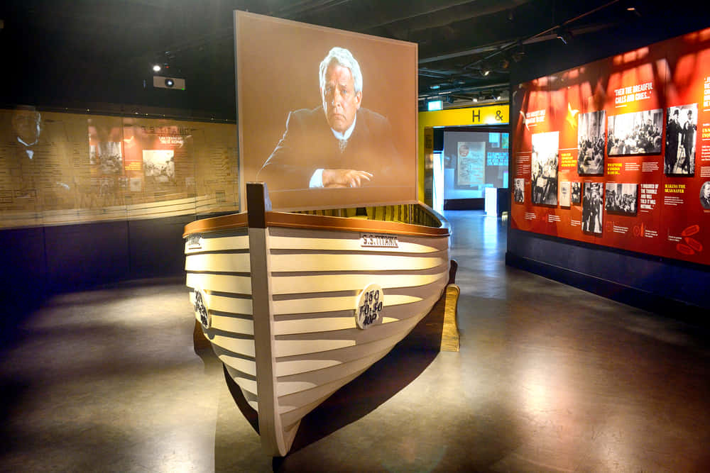Lifeboat At Rms Titanic Museum Background