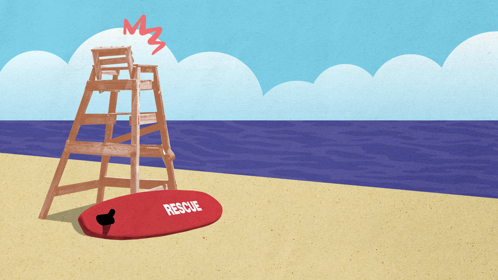 Lifeguard Beach Post Animated Art Wallpaper