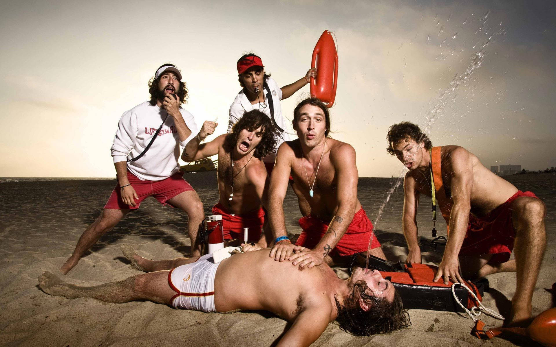 Lifeguard Swimming Funny Squad Photo Wallpaper