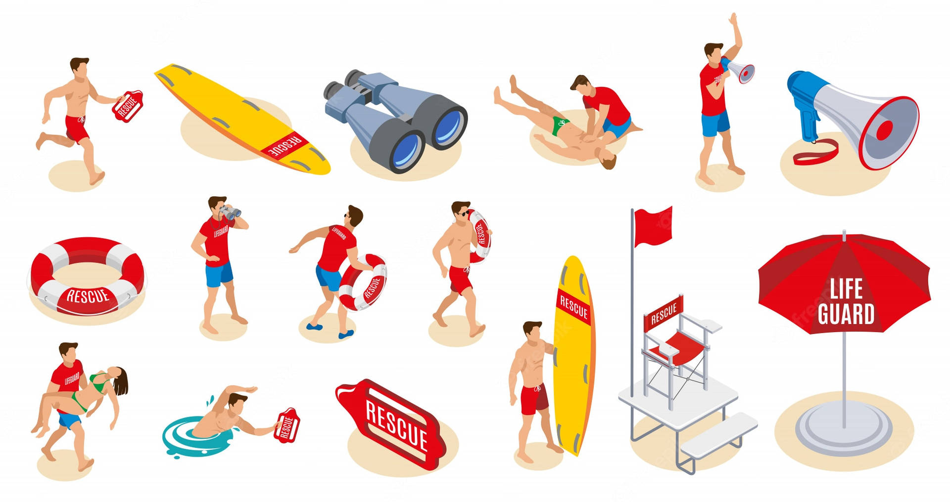 Lifeguard Vector Art Illustration Wallpaper