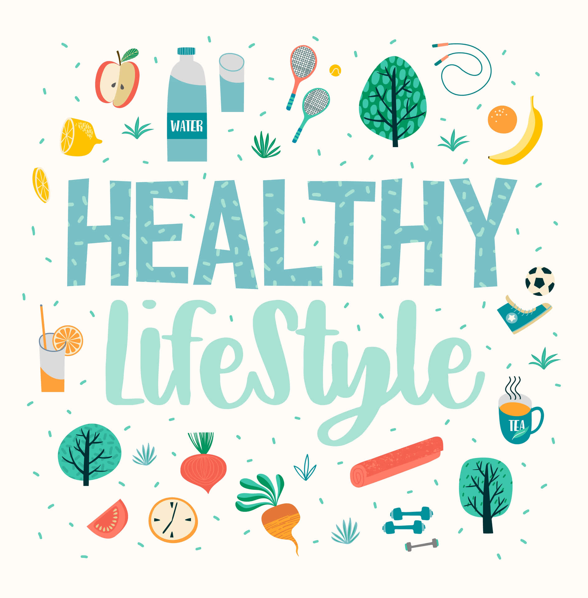 Healthy Lifestyle - A Colorful Illustration