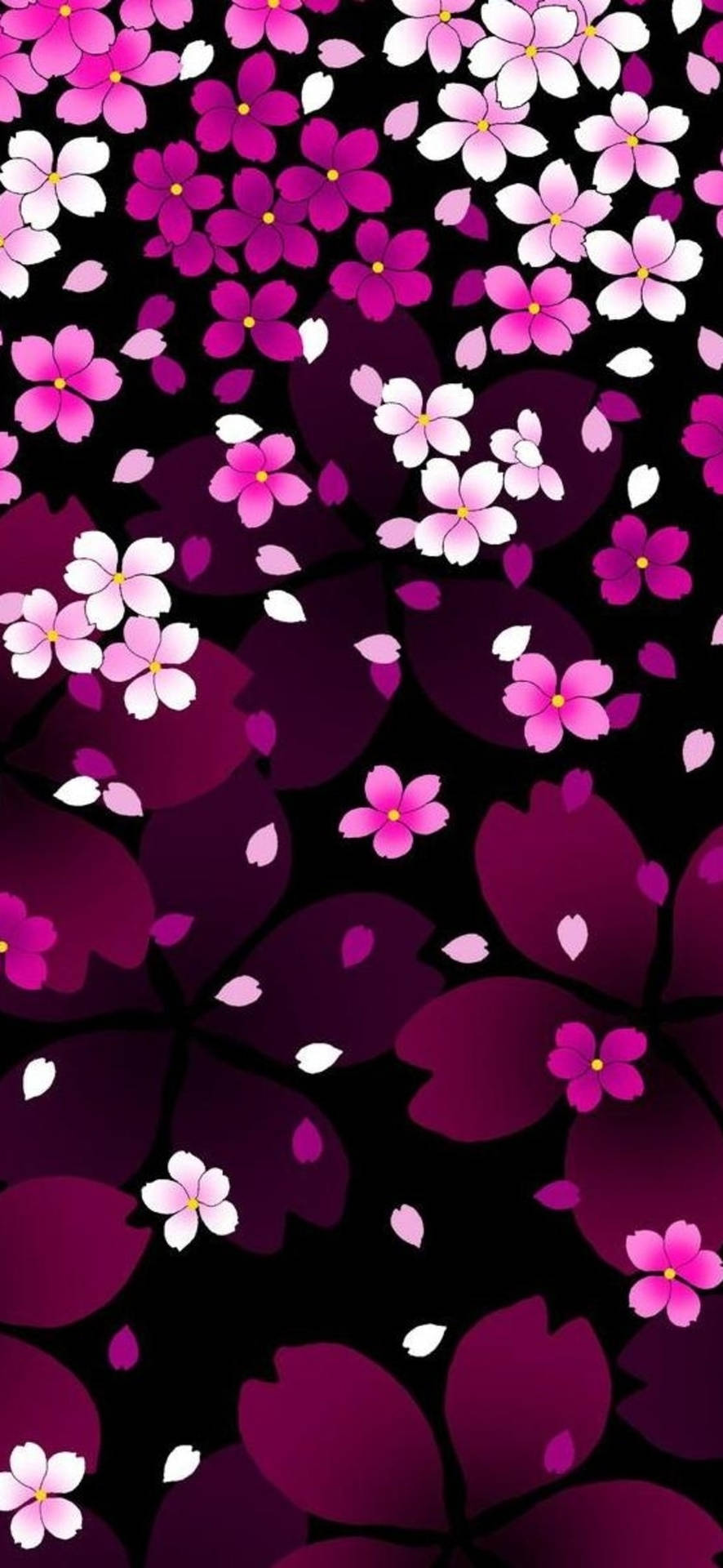 Fondode Pantalla De Flores En Tonos Rosa Claro Y Rosa Oscuro Para Teléfono Móvil. Fondo de pantalla