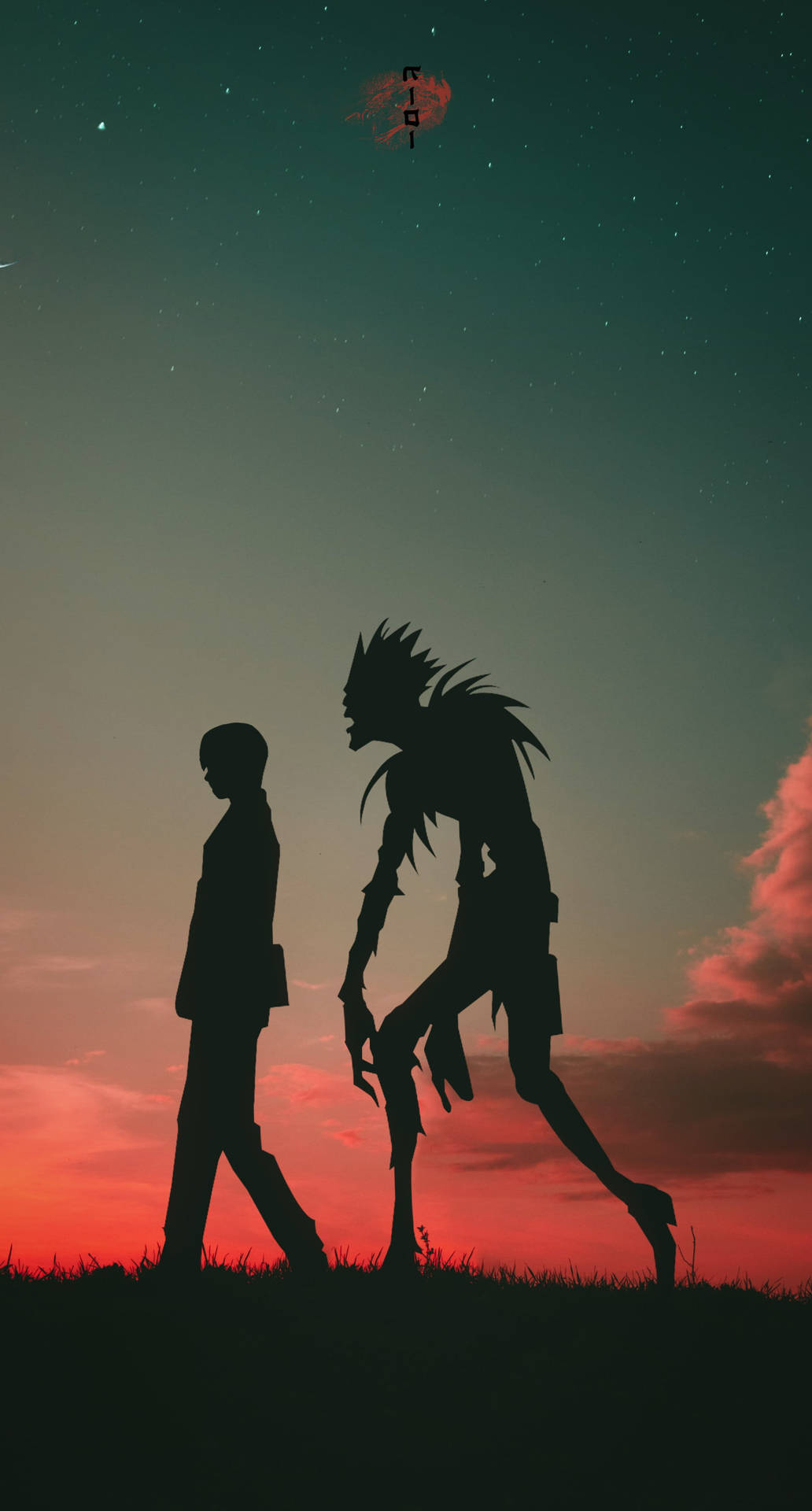Light And Ryuk Silhouette From Death Note Phone