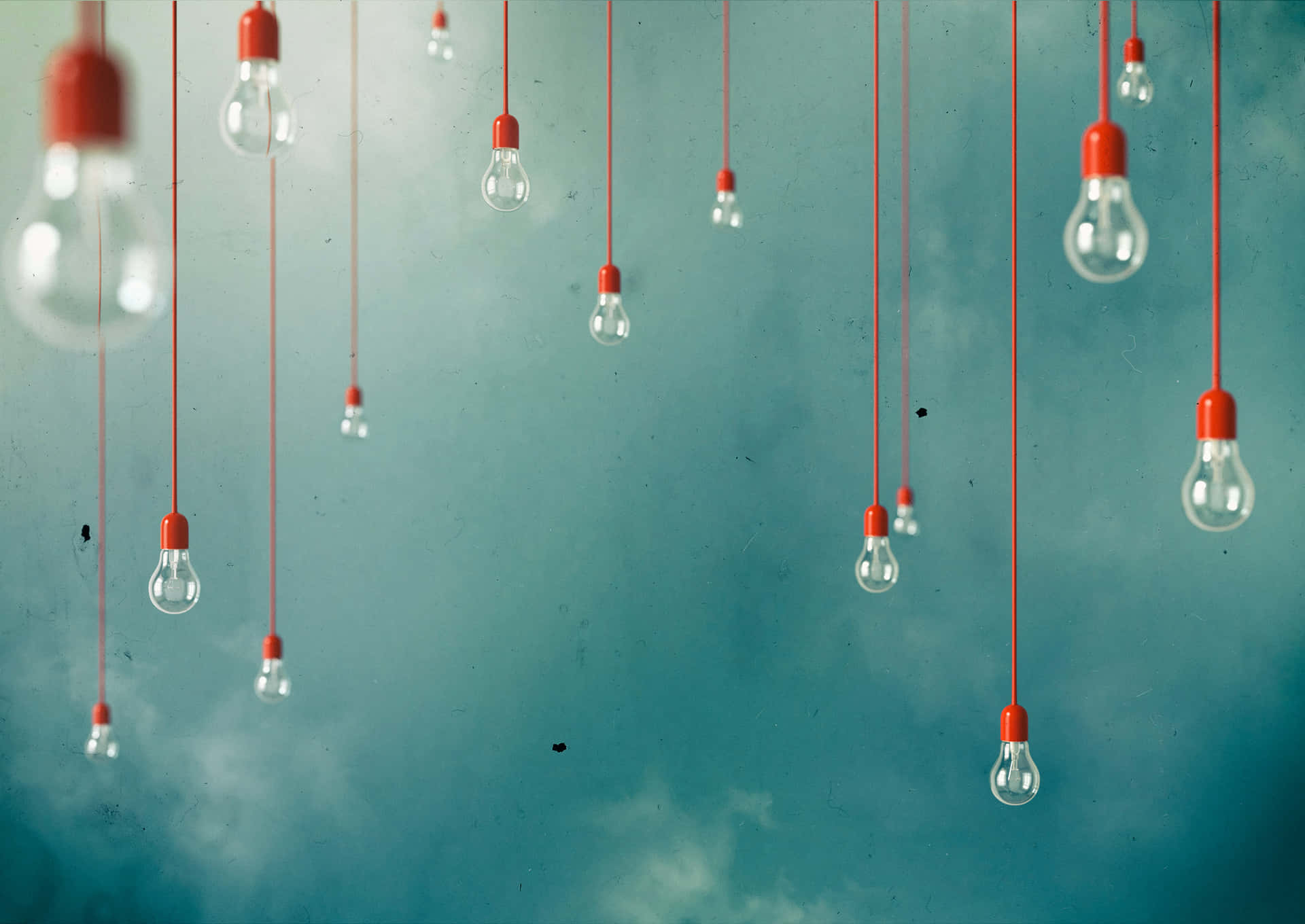 Hanging Red Light Bulbs Background