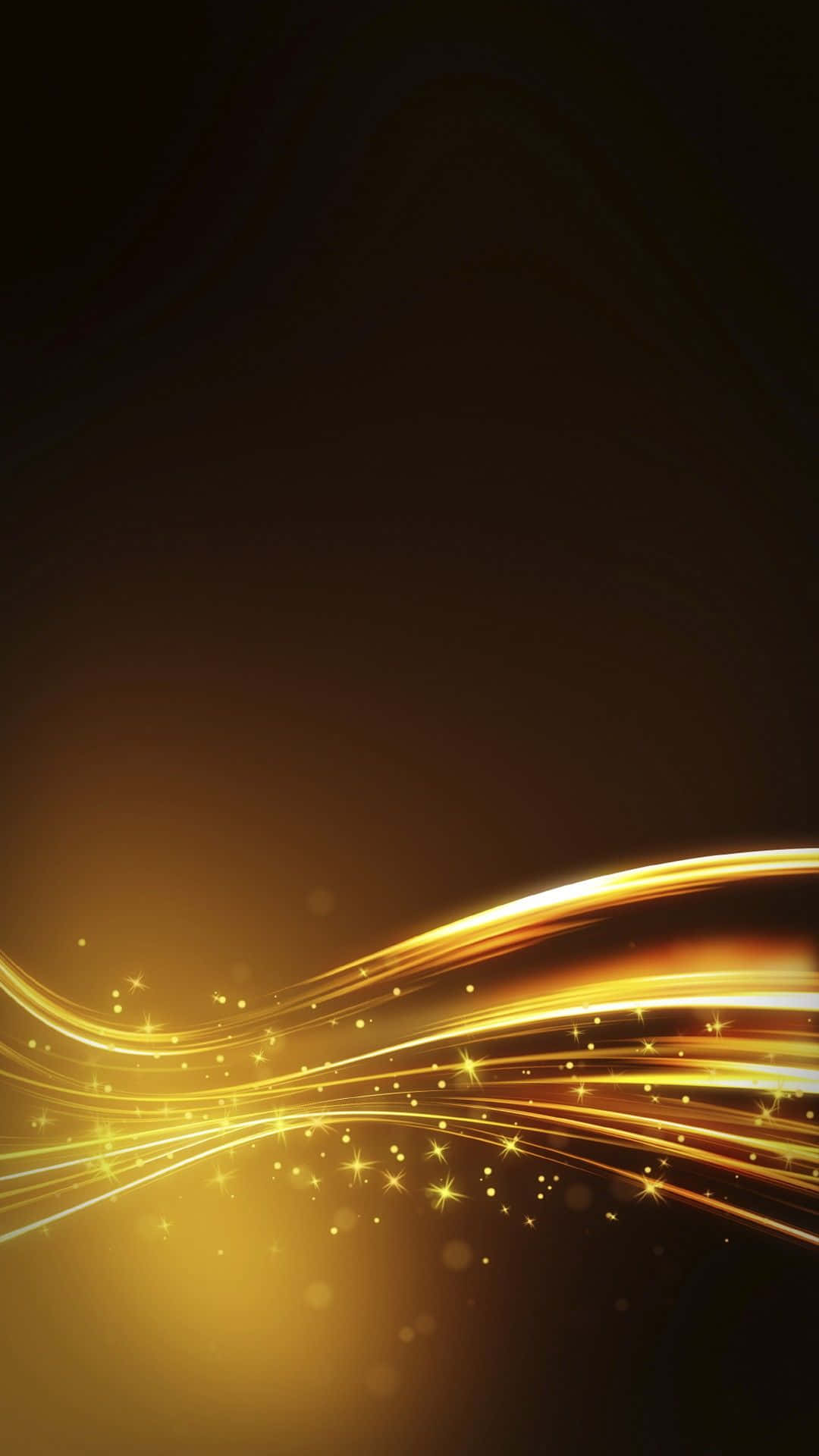Golden Wave Background With Stars