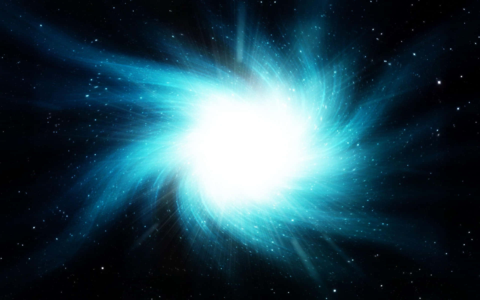 A Blue Star Burst In Space