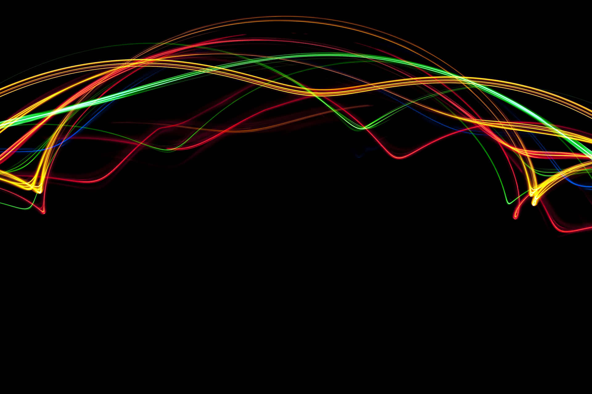 Colorful Light Lines On A Black Background