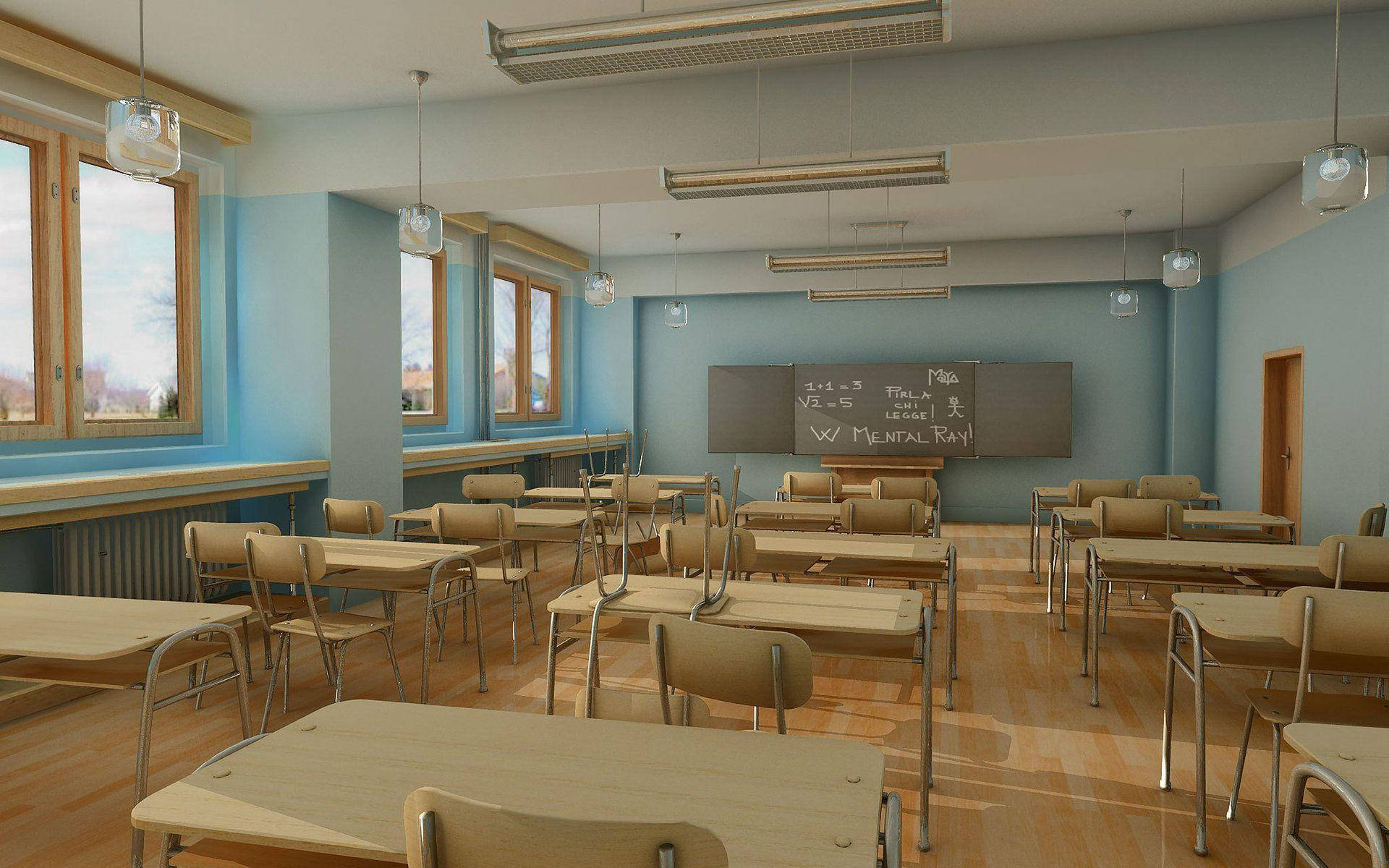 Light Blue 3d Classroom