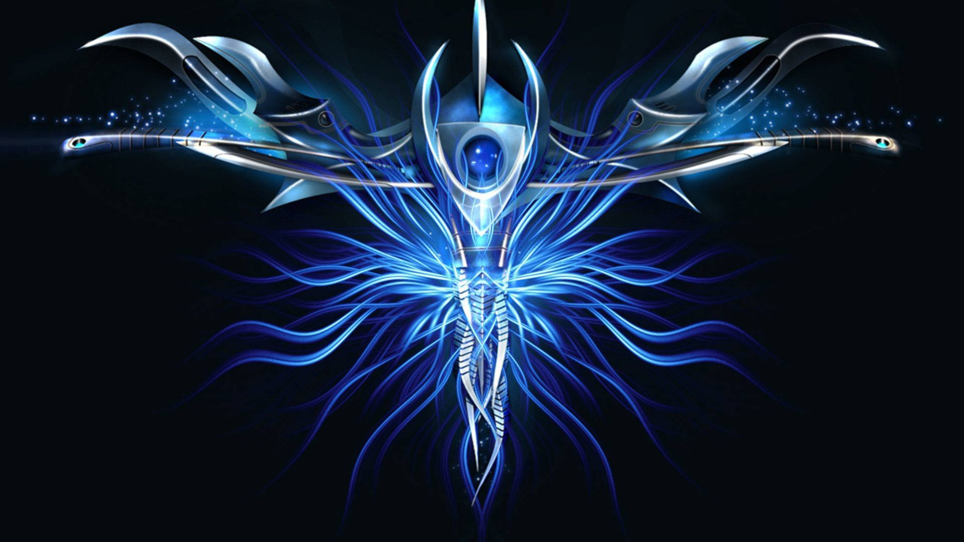 Light Blue Abstract Sword 1080p Hd Desktop Wallpaper