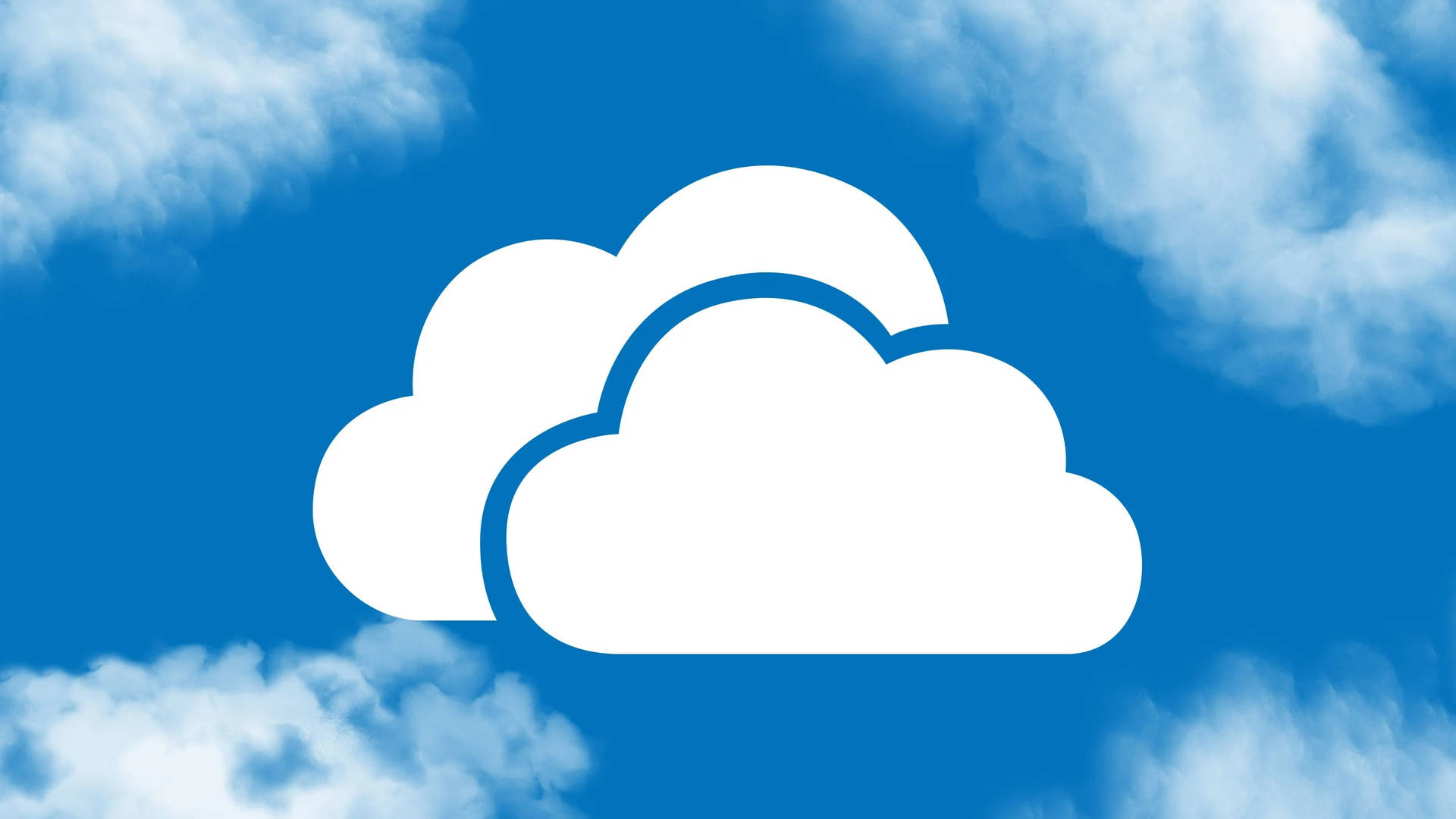 Light Blue Aesthetic Cloud Storage Symbol Background