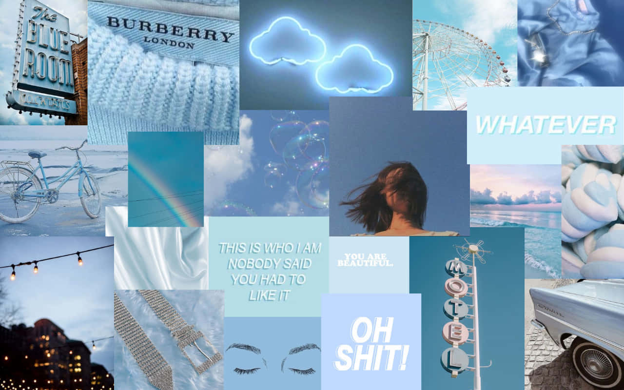 Achieve Your Dreams with a Light Blue Aesthetic Laptop Wallpaper