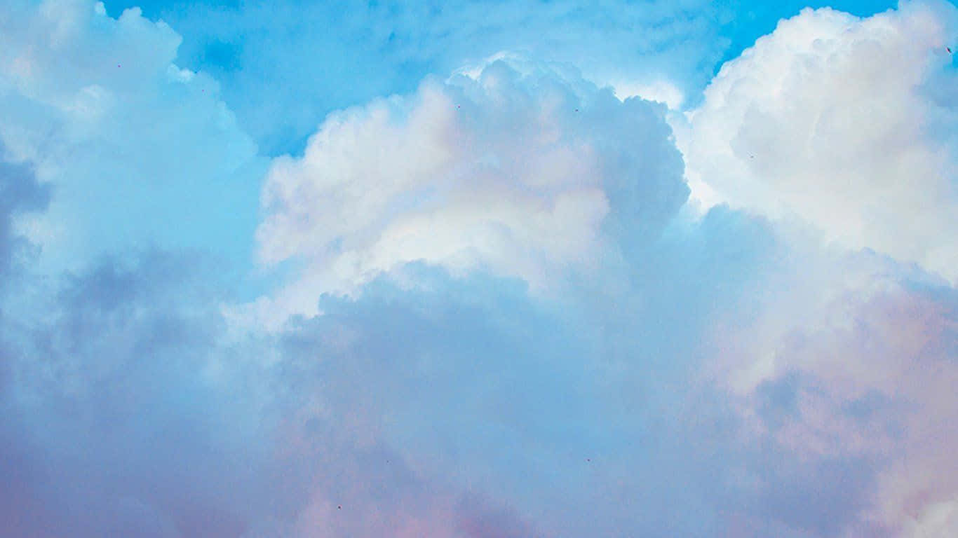 Leichteblaue Wolken Ästhetik Laptop Wallpaper