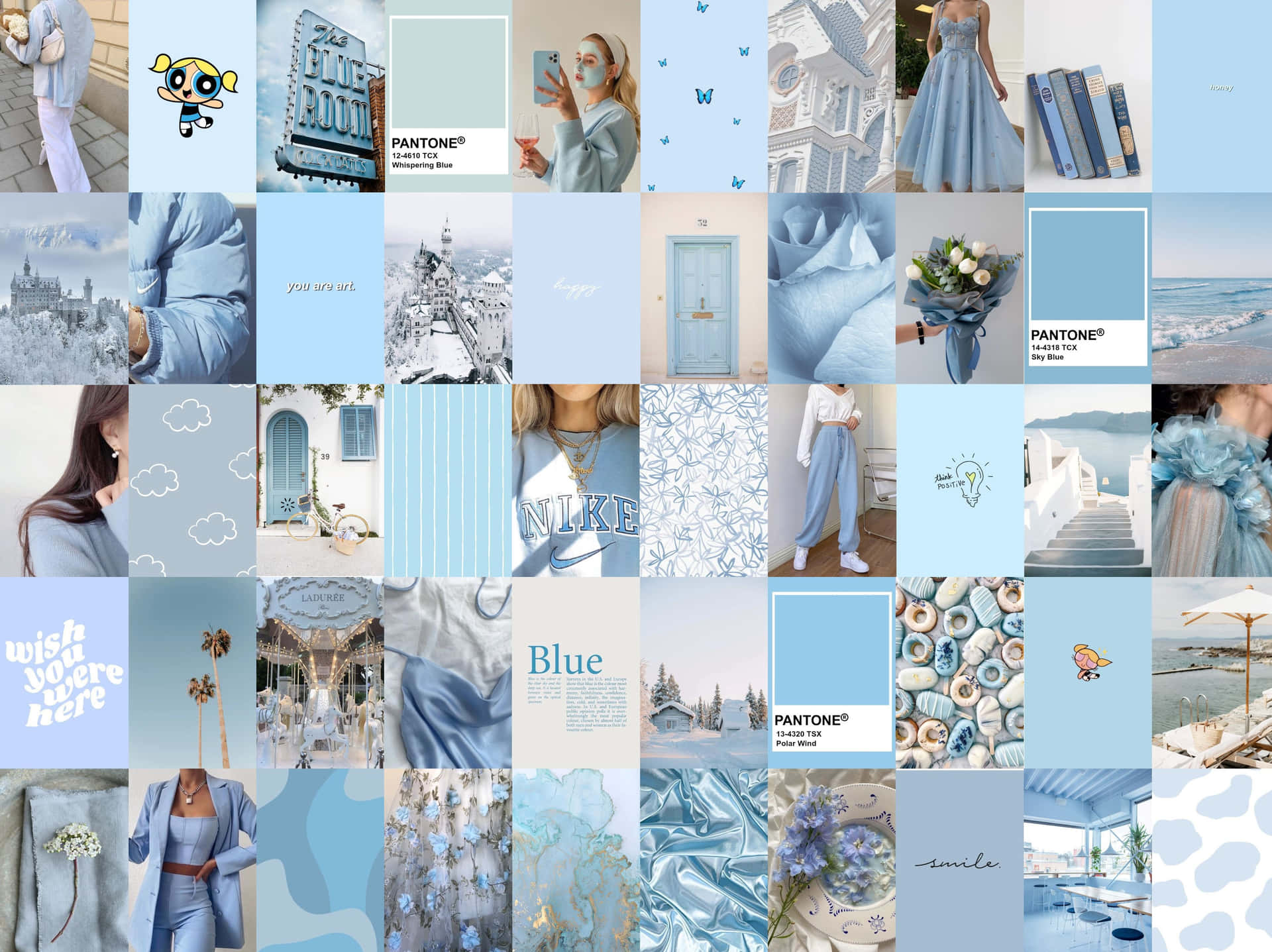 Create a calming atmosphere with a light blue aesthetic
