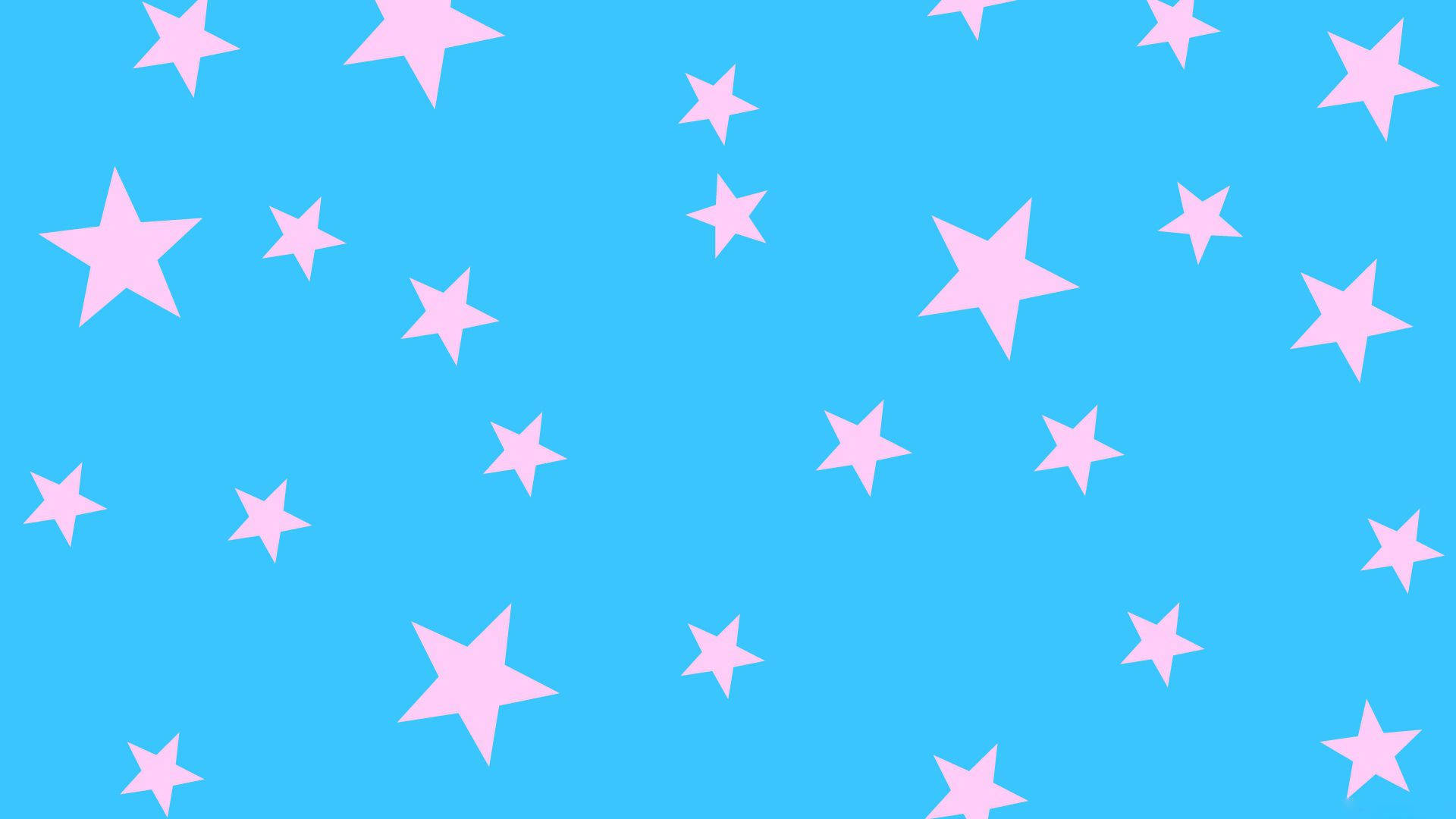 Light Blue Background Pink Stars