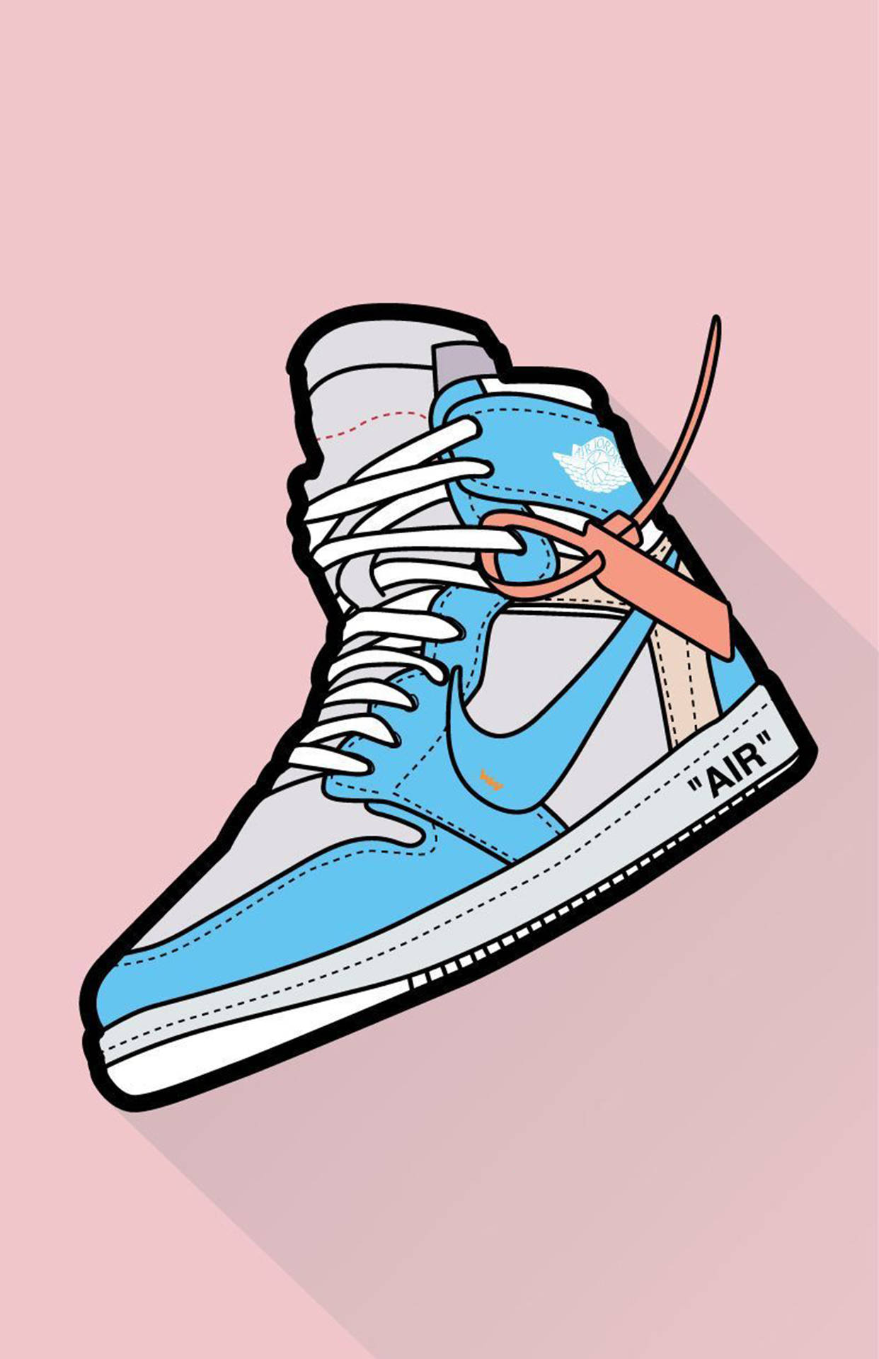 Light Blue Cartoon Shoe Wallpaper