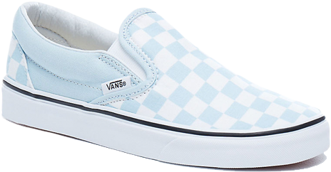 Light Blue Checkerboard Vans Slip On PNG