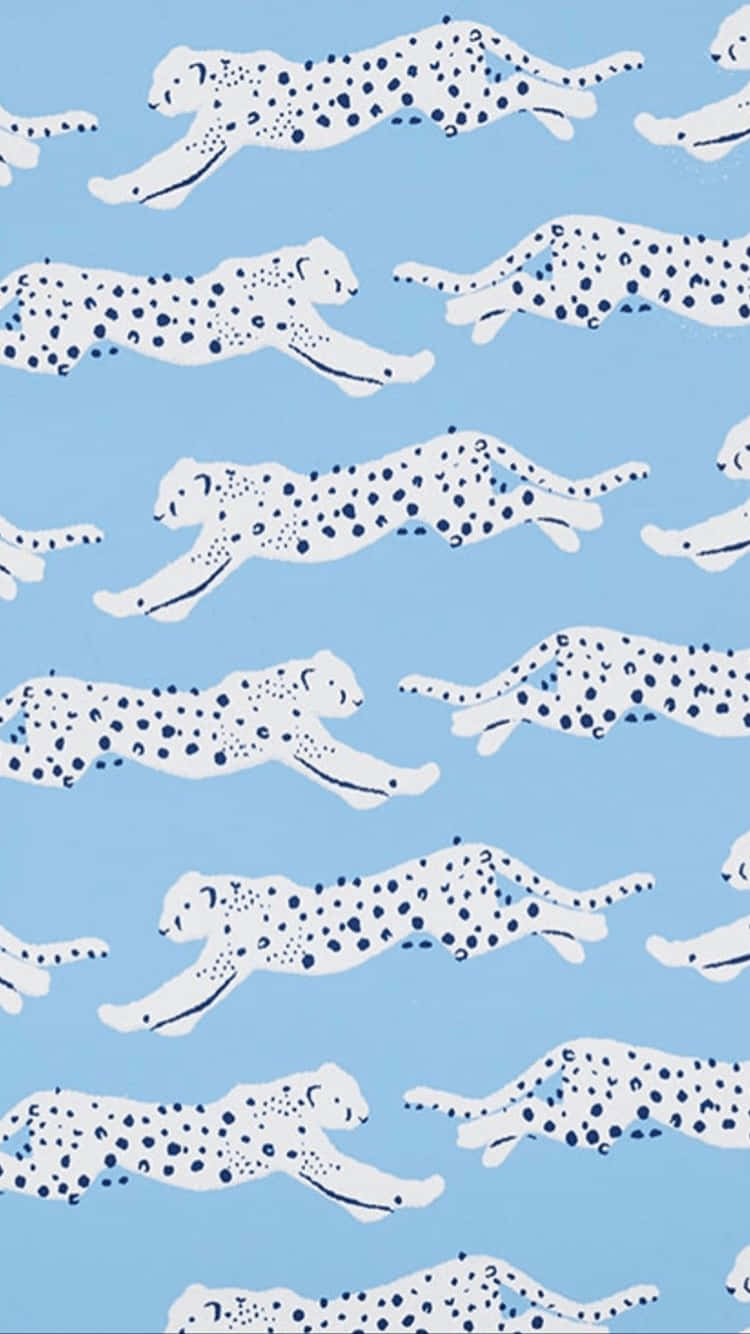 Light Blue Dalmatian Pattern Wallpaper