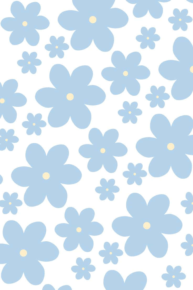 Light Blue Floral Pattern Wallpaper