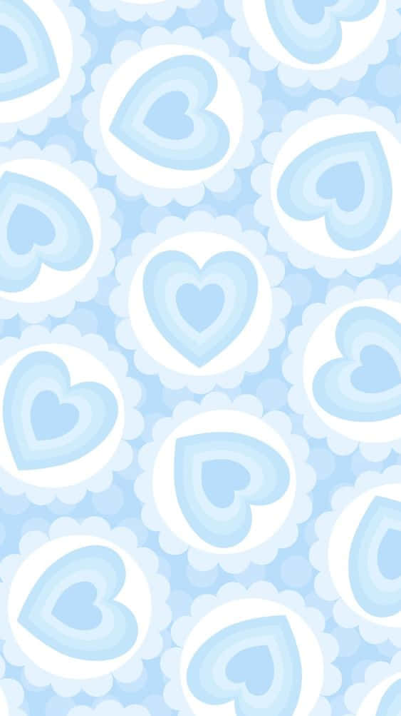 Light Blue Heart Pattern Background Wallpaper
