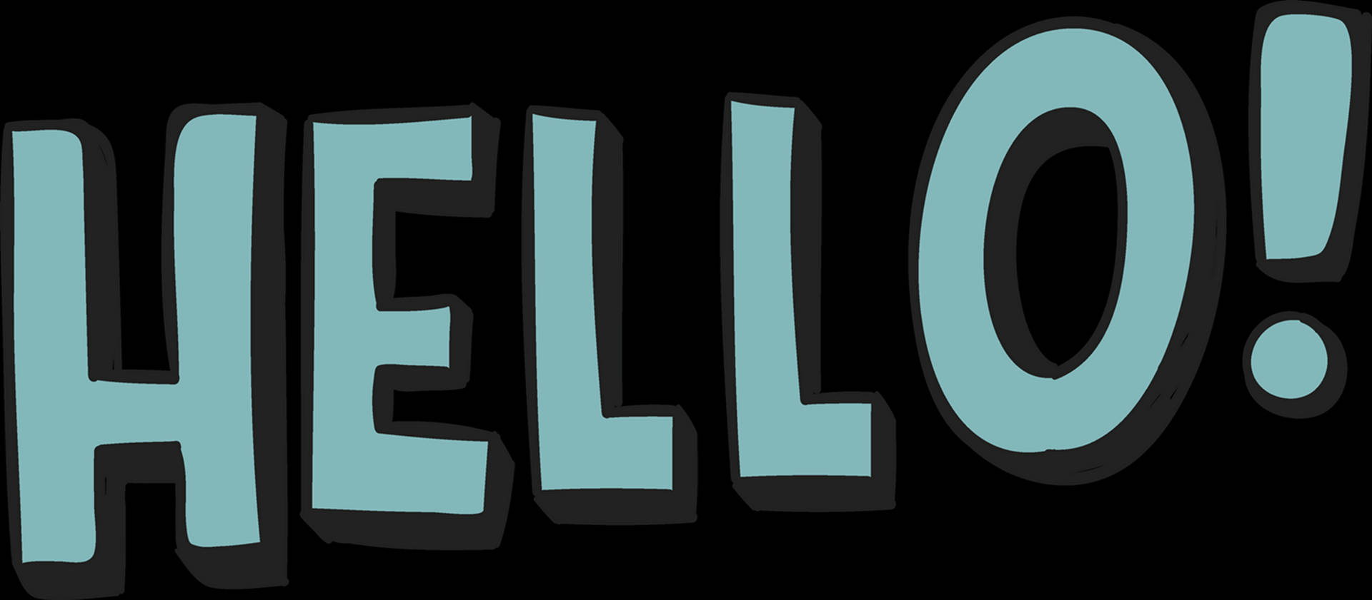 Light Blue Hello Typography Design Picture