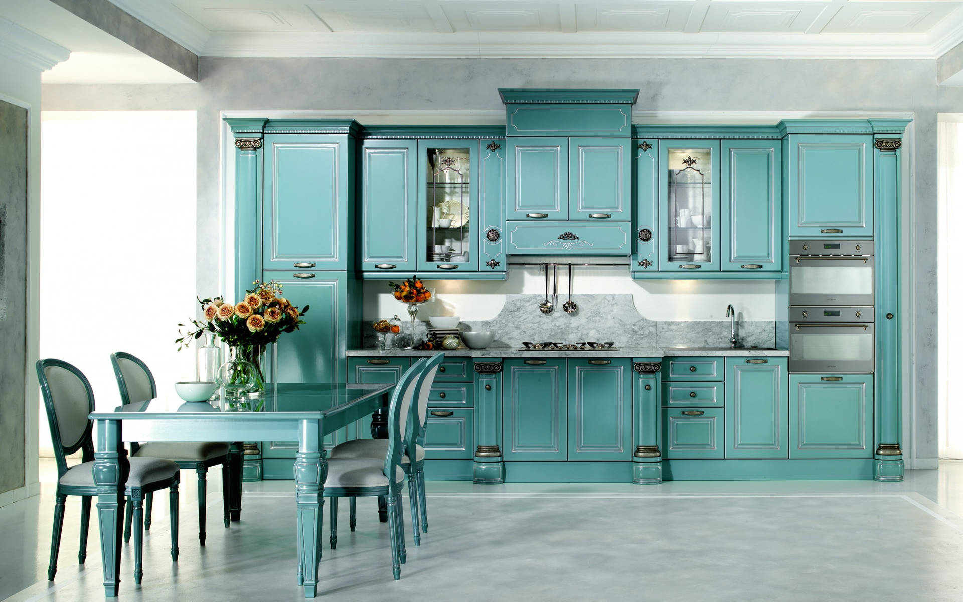 Light Blue Kitchen Design Picture