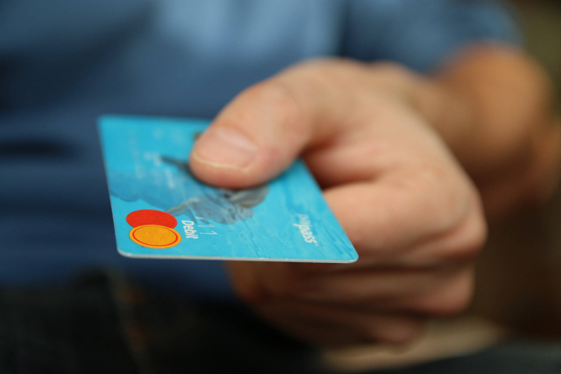 Lys blå Mastercard kreditkort tapet Wallpaper